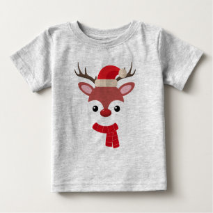 Christmas Reindeer face Baby T-Shirt