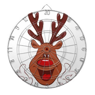 Christmas Reindeer face Dart Board