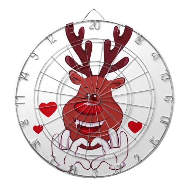 Christmas Reindeer face Dart Board (Front)