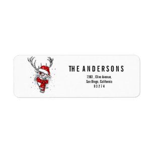 Christmas Reindeer face Label