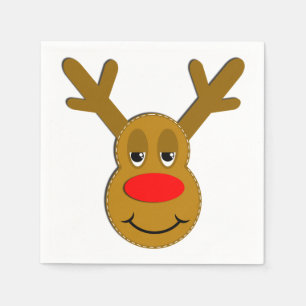 Christmas Reindeer Face Napkins