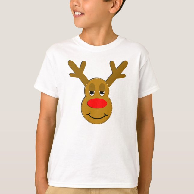 Christmas Reindeer Face T-Shirt (Front)