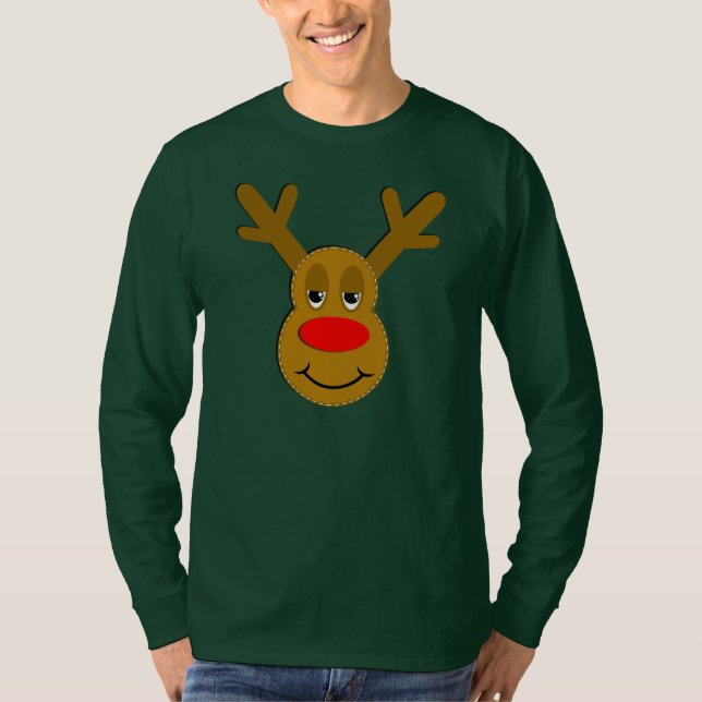 Christmas Reindeer Face T-Shirt (Front)
