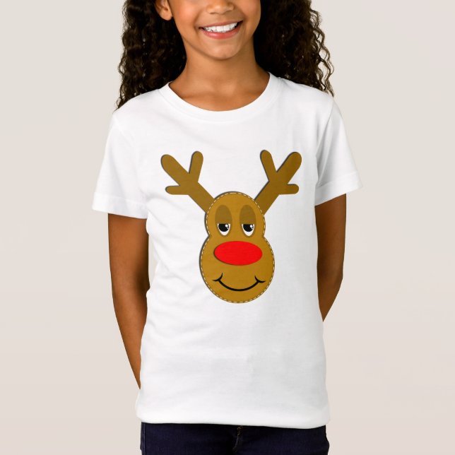 Christmas Reindeer Face T-Shirt (Front)