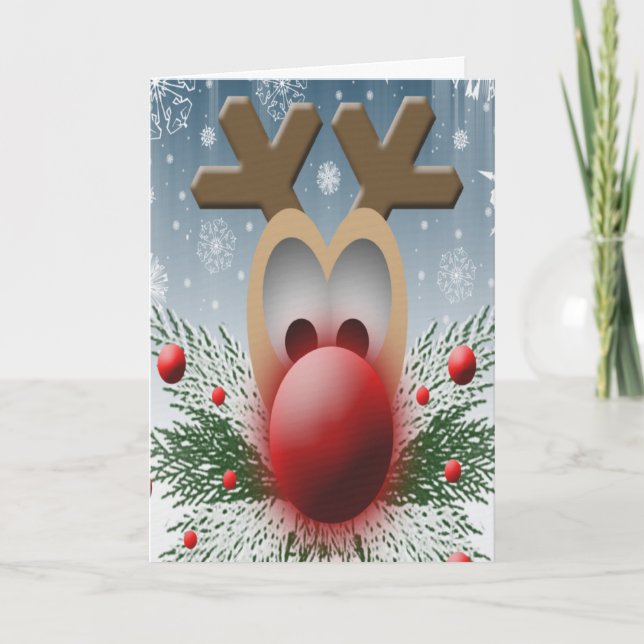 Christmas Reindeer Funny Holidays Humor Xmas Holiday Card (Front)