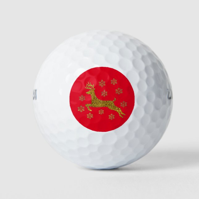 Christmas Reindeer Golf Balls (Front)
