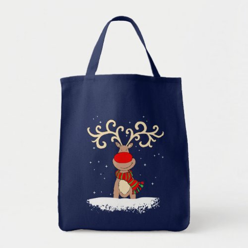 Christmas reindeer grocery bag