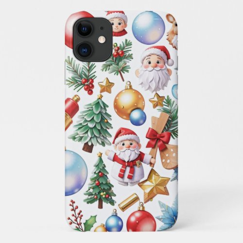 Christmas reindeer Happy Christmashappy new year iPhone 11 Case