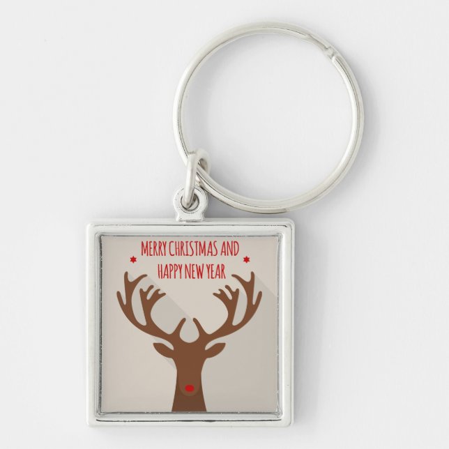 Christmas reindeer hip cool elk modern keychain (Front)