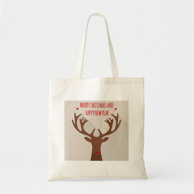 Christmas reindeer hip cool elk modern tote bag (Front)
