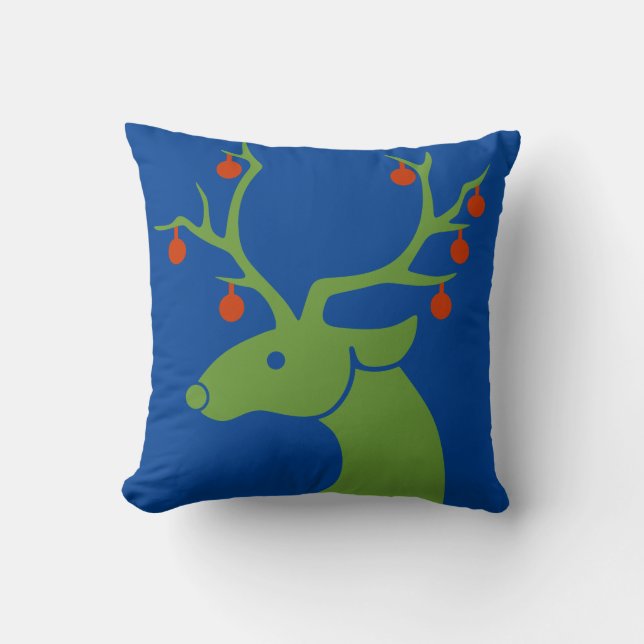 Christmas Reindeer Holiday Customized Pillow (Front)
