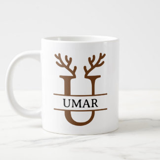 Christmas Reindeer holiday Mug, Custom winter  Giant Coffee Mug