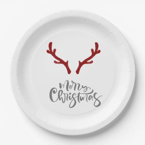 Christmas Reindeer Holiday Paper Plates