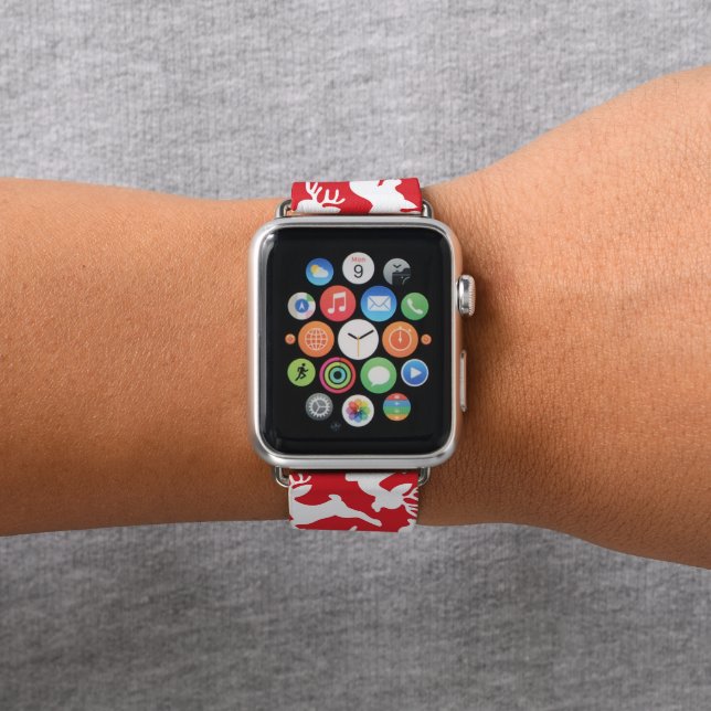 Christmas reindeer Holiday pattern apple band (In Situ)