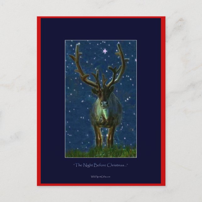 Christmas Reindeer Holiday Postcard (Front)
