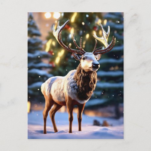  Christmas Reindeer Holiday Postcard