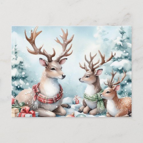  Christmas Reindeer Holiday Postcard