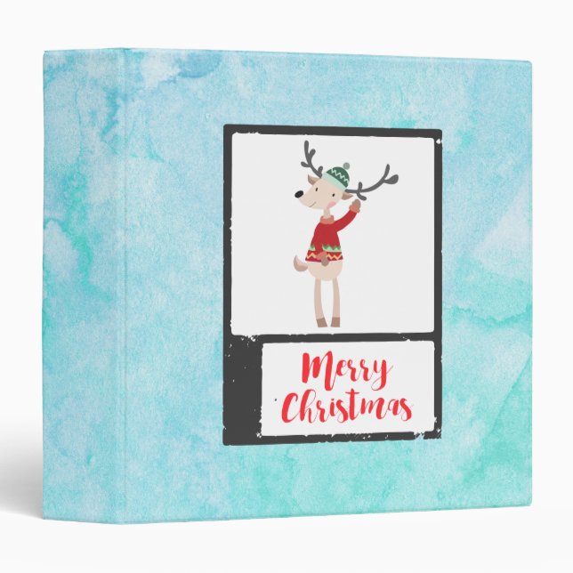 Christmas Reindeer In An Ugly Sweater Whimsical Binder (Front/Spine)