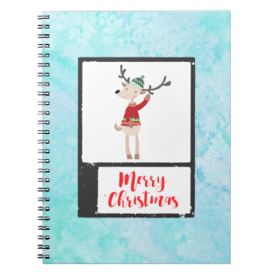 Christmas Reindeer In An Ugly Sweater Whimsical Notebook