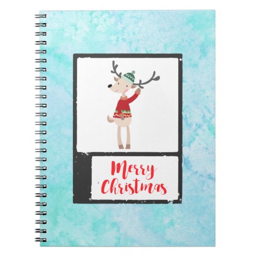 Christmas Reindeer In An Ugly Sweater Whimsical Notebook