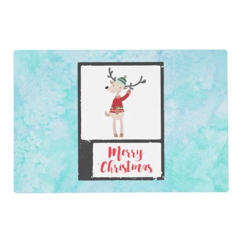 Christmas Reindeer In An Ugly Sweater Whimsical Placemat