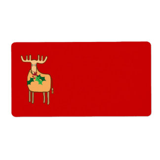 Christmas reindeer label