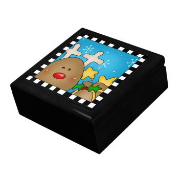 Christmas Reindeer Large Gift Box by pmcustomgifts at Zazzle