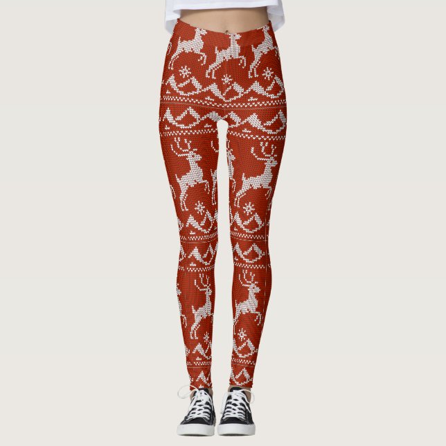 Christmas Reindeer Leggings (Front)