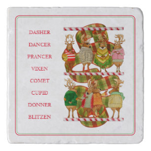 CHRISTMAS REINDEER Marble Trivet
