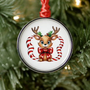 Christmas Reindeer Metal Ornament