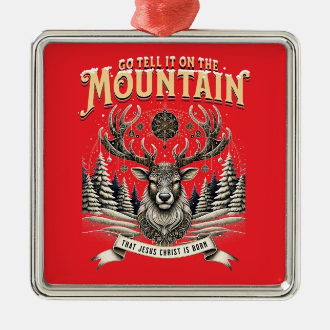 Christmas Reindeer Metal Ornament (Front)