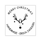  Custom Created by Stamp Personalized Reindeer Elk Deer Head  Pattern Name Stamps Holiday Gift Card Self Inking Rubber Stamper Customized  Decoration DIY LOGO Design Stamps : Handmade Products