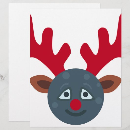 christmas reindeer moon emoji (Front/Back)