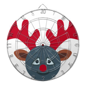 christmas reindeer moon emoji dartboard with darts