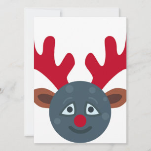 christmas reindeer moon emoji holiday card