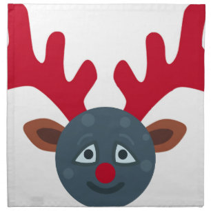 christmas reindeer moon emoji napkin