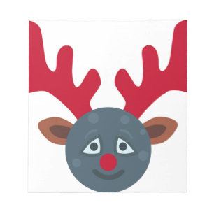 Christmas reindeer moon emoji notepad