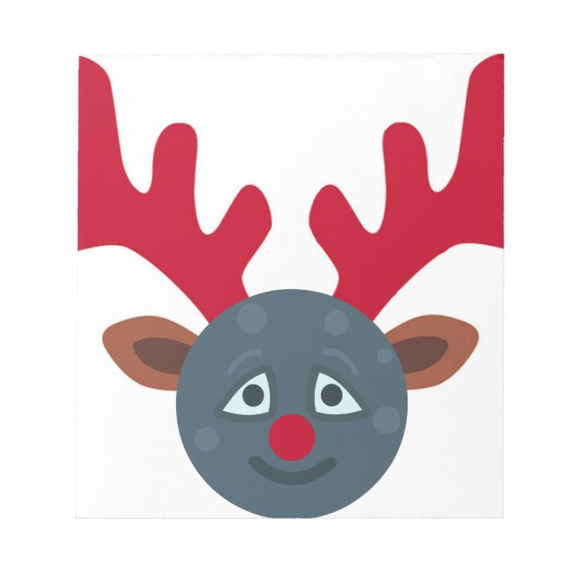 Christmas reindeer moon emoji notepad (Front)