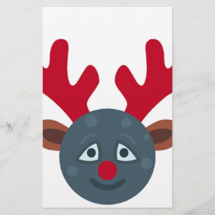 christmas reindeer moon emoji stationery