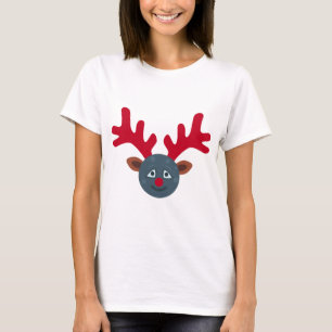 christmas reindeer moon emoji T-Shirt