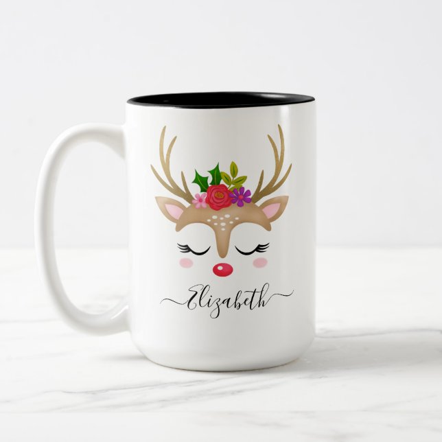 Christmas Reindeer Mug (Left)