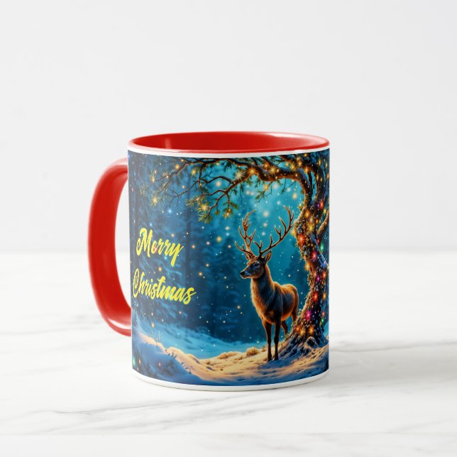 Christmas reindeer North Pole fantasy art Mug (Front Left)