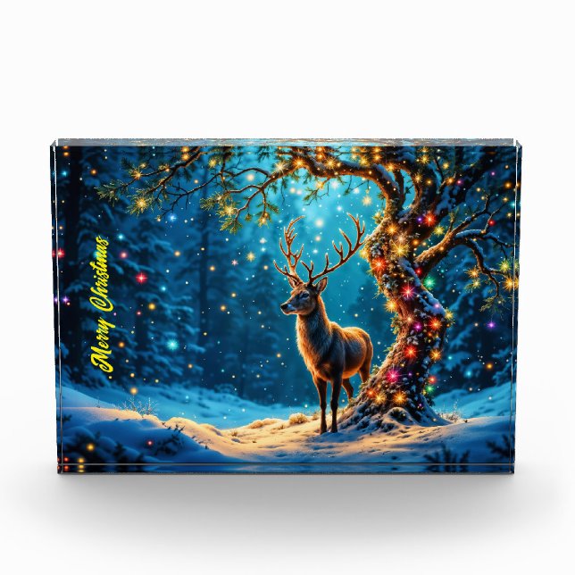 Christmas reindeer North Pole fantasy art Photo Block (Front)