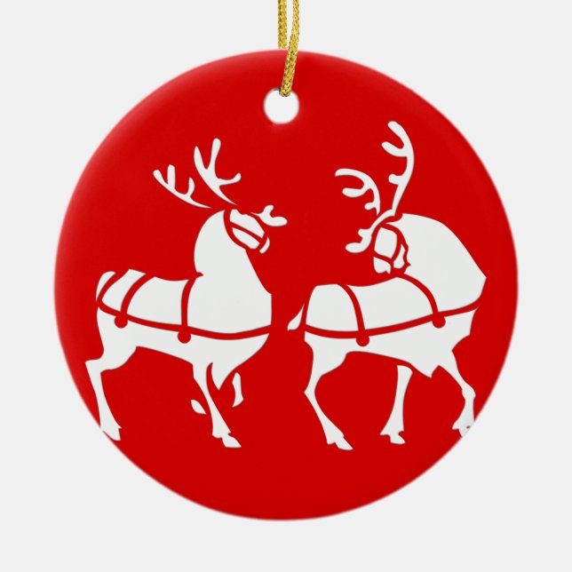 Christmas Reindeer Ornament Holiday Decorations (Front)