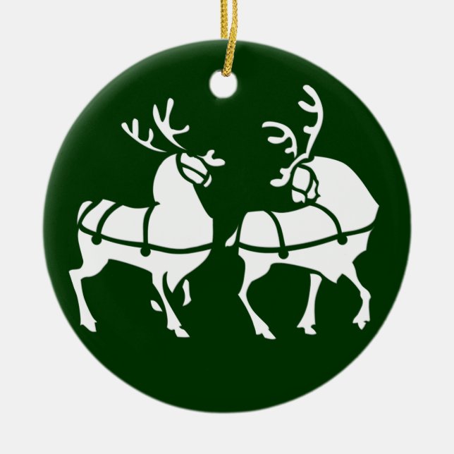 Christmas Reindeer Ornament Holiday Decorations (Front)