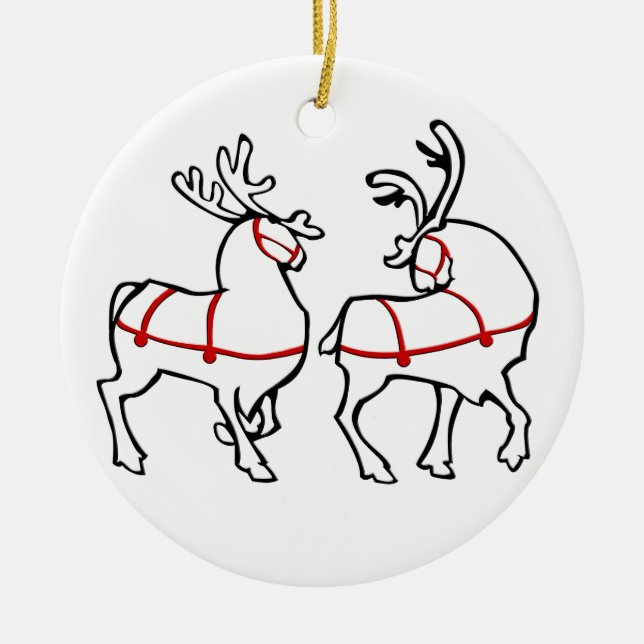 Christmas Reindeer Ornament Holiday Decorations (Front)