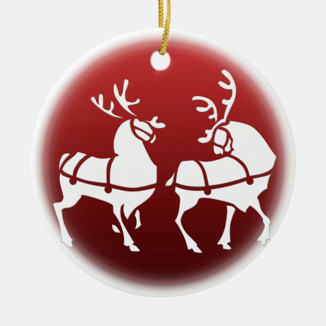 Christmas Reindeer Ornament Holiday Decorations (Front)