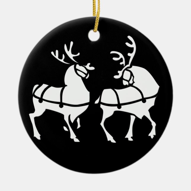 Christmas Reindeer Ornament Holiday Decorations (Front)