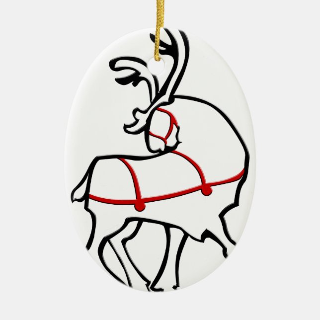 Christmas Reindeer Ornament Holiday Decorations (Front)