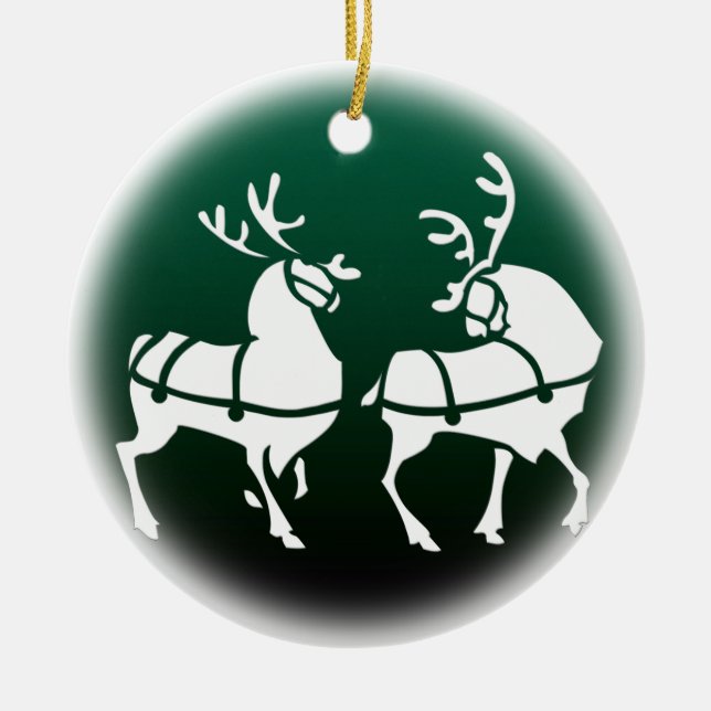 Christmas Reindeer Ornament Holiday Decorations (Front)